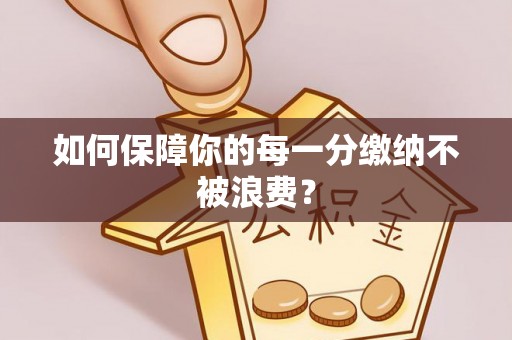 田家庵如何保障你的每一分缴纳不被浪费？