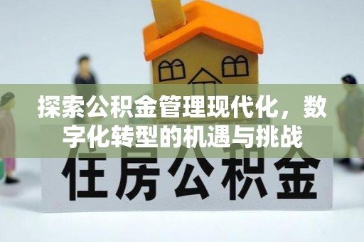 田家庵探索公积金管理现代化，数字化转型的机遇与挑战