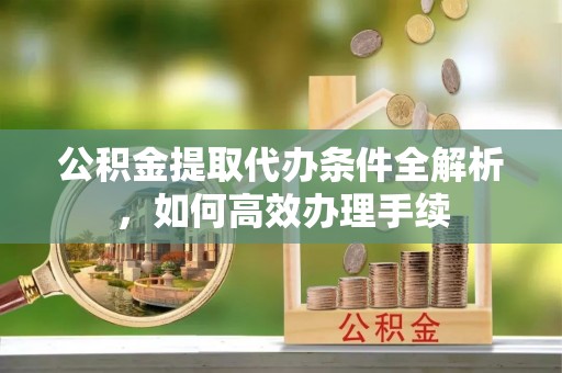 田家庵公积金提取代办条件全解析，如何高效办理手续