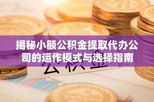 田家庵揭秘小额公积金提取代办公司的运作模式与选择指南