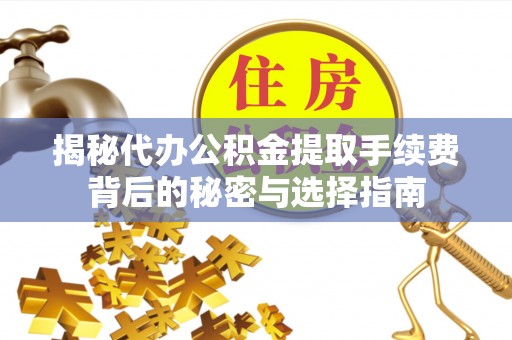 田家庵揭秘代办公积金提取手续费背后的秘密与选择指南