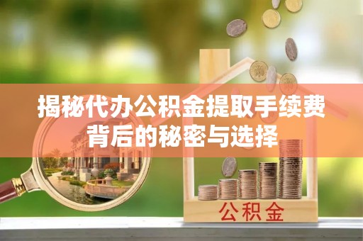 田家庵揭秘代办公积金提取手续费背后的秘密与选择