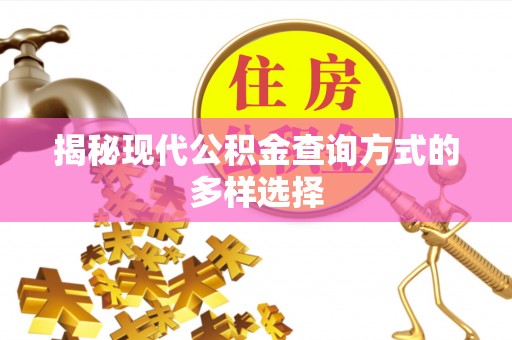 田家庵揭秘现代公积金查询方式的多样选择